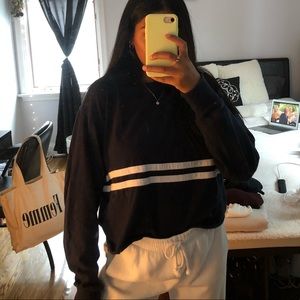 Brandy Melville navy long sleeve w/ white stripes